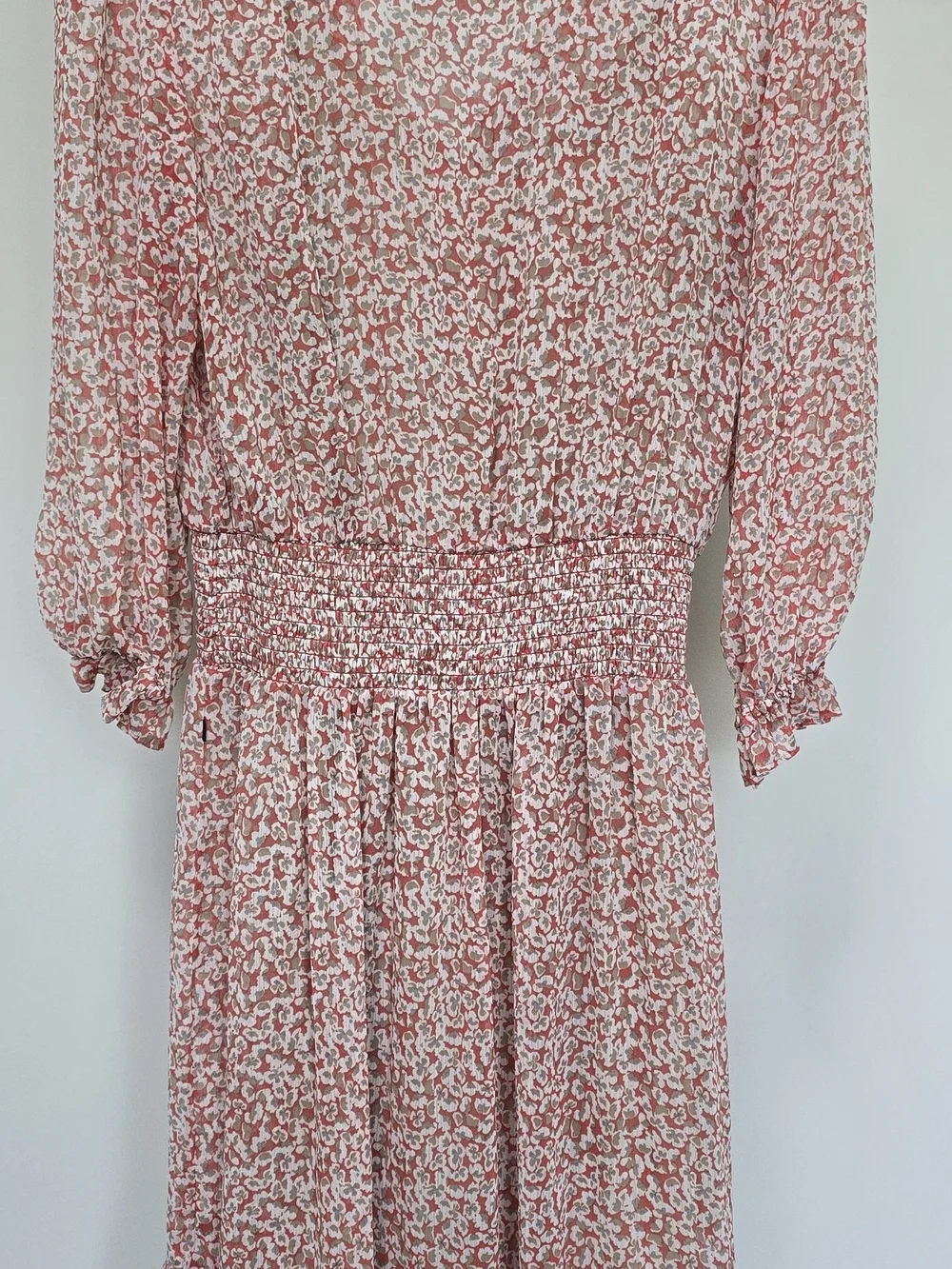 Tommy Hilfiger Coral and White Floral Midi Dress
